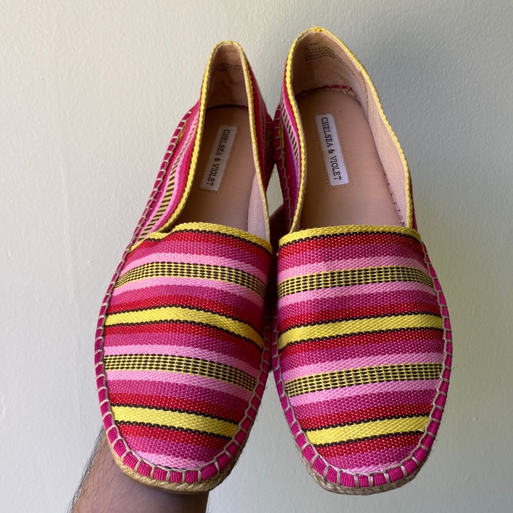 Chelsea & Violet womens Mimi printed slip on shoes espadrilles colorful